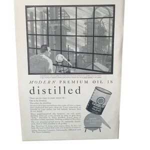 Vintage 1936 Havoline Premium Oil is Distilled Ad Advertisement